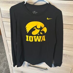 Nike Black and Yellow Iowa Long Sleeve Tee